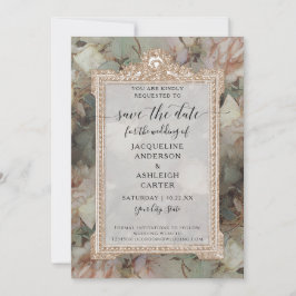 Reserve A Data Floral Elegante Blush White Mint Rosa Dourado