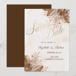 Reserve A Data Floral Exótico de Outono - Salve a Data