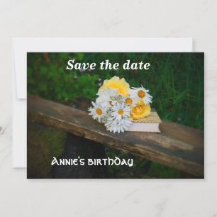 Reserve A Data Floral Flat Save The Date Card
