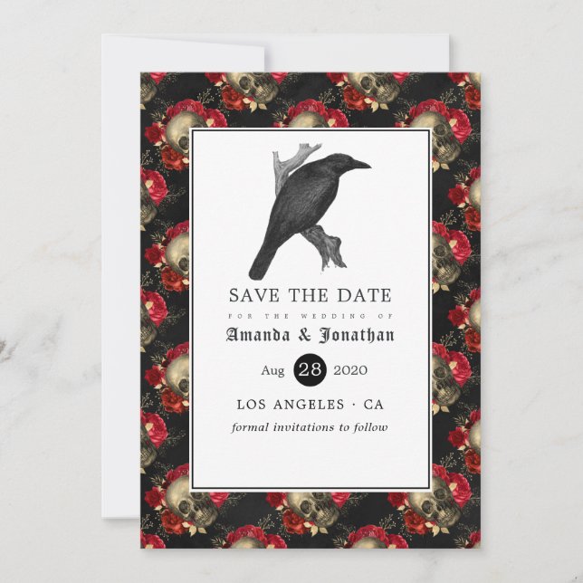 Reserve A Data Floral Gothic Wedding (Frente)