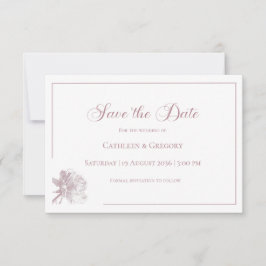 Reserve A Data Floral Line Art White Dusty Rose Wedding 