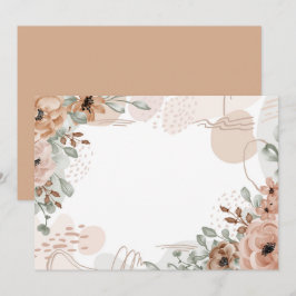 Reserve A Data Floral Marrom Bege Personalizado