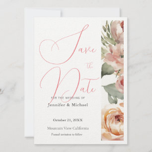 Reserve A Data Floral Moderno Mínimo Profissional Bastante Mínimo