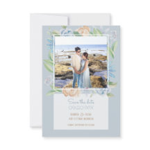 Floral Molho Azul-Aquarela Desenhado