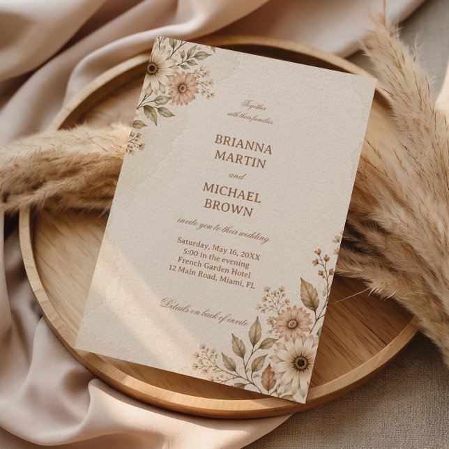 Reserve A Data Floral Neutro Suave (Criador carregado)