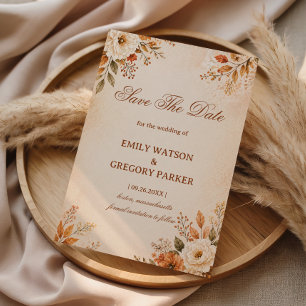 Reserve A Data Floral Outono Quente
