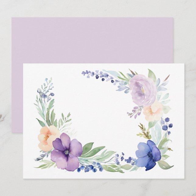 Reserve A Data Floral Personalizado (Frente/Verso)