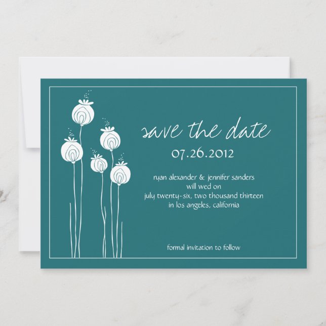 Reserve A Data Floral Pods Teal Salve a Data (Frente)