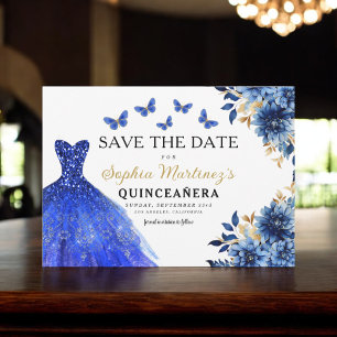 Reserve A Data Floral Real Princesa Azul Birthday Quinceanera
