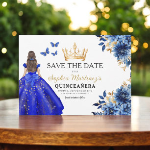 Reserve A Data Floral Real Princesa Azul Birthday Quinceanera