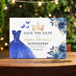 Reserve A Data Floral Real Princesa Azul Birthday Quinceanera