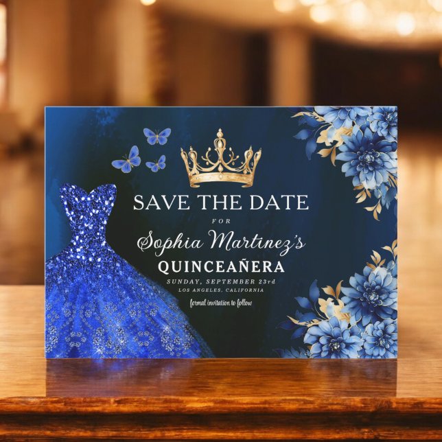 Reserve A Data Floral Real Princesa Azul Birthday Quinceanera (Criador carregado)