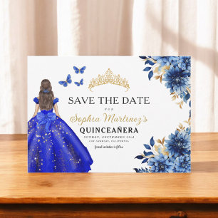 Reserve A Data Floral Real Princesa Azul Birthday Quinceanera