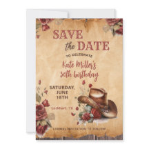 Floral Red Western Cowgirl Hat Aniversário