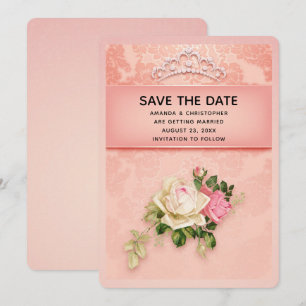 Reserve A Data Floral rosa com Casamento Elegante de Diamond Tiar