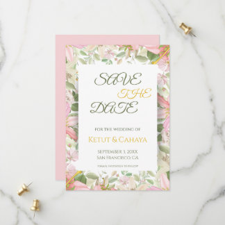 Reserve A Data Floral rosa elegante