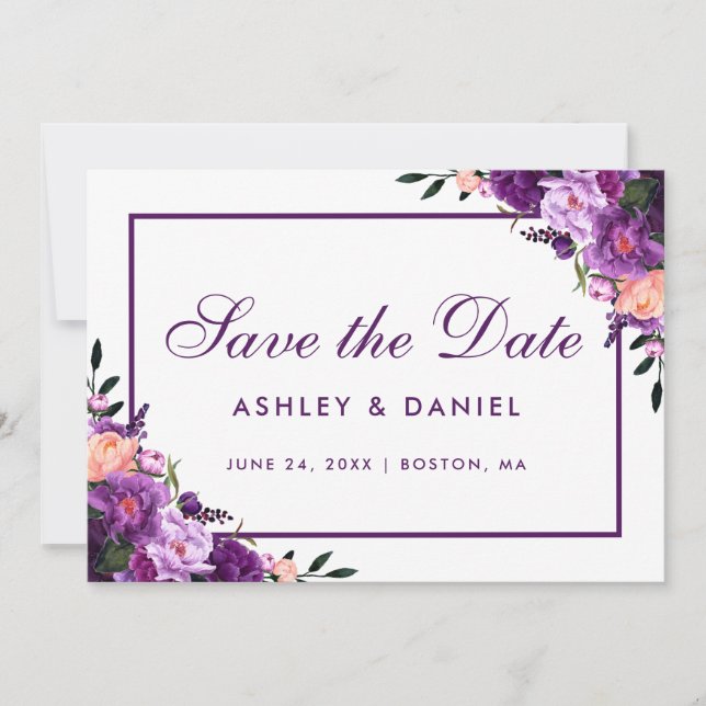 Reserve A Data Floral Roxo Ultra Violeta Salva A Data PFV (Frente)