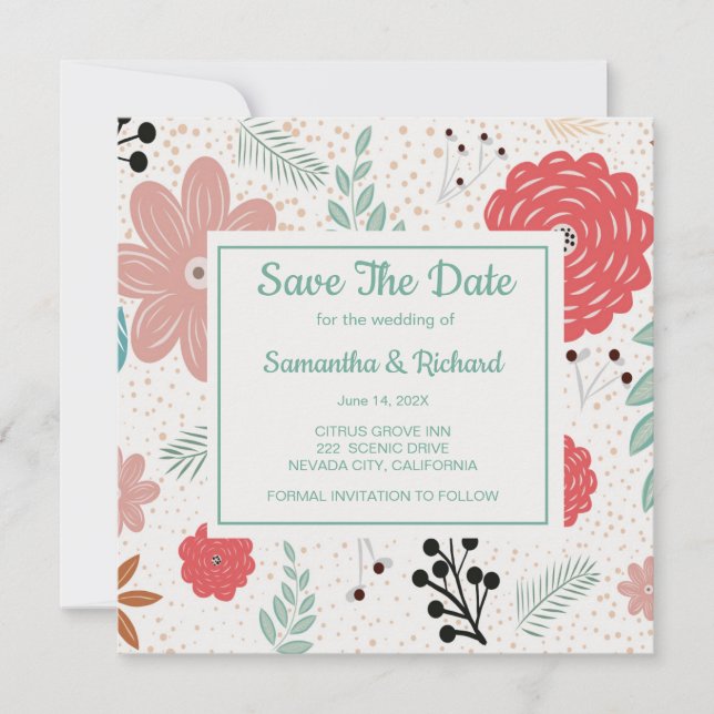 Reserve A Data Floral Salvar A Data (Frente)