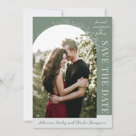 Reserve A Data Floral Simplicity 1 | Modern Green | Save The Date