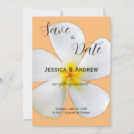 Reserve A Data Floral Tropical, Laranja Plumeria Branca, Casament