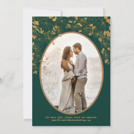 Reserve A Data Floral Verde & Dourado Elegante Pássaros Foto Pers