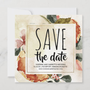 Reserve A Data Floral Vintage de Outono Salve a Data