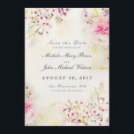 Reserve A Data Floral Vintage Salvar A Placa Plana De Foto De Dat<br><div class="desc">Personalize esta Belíssima Na moda Watercolor Floral Bonito Salve a Placa Plana de Data, com o sentimento boêmico vintage, totalmente personalizável e definido como modelo para sua fácil personalização. No verso está uma foto de modelo, que você muda com sua imagem favorita, moldada com o mesmo design floral que no...</div>