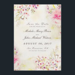 Reserve A Data Floral Vintage Salvar A Placa Plana De Foto De Dat<br><div class="desc">Personalize esta Belíssima Na moda Watercolor Floral Bonito Salve a Placa Plana de Data, com o sentimento boêmico vintage, totalmente personalizável e definido como modelo para sua fácil personalização. No verso está uma foto de modelo, que você muda com sua imagem favorita, moldada com o mesmo design floral que no...</div>