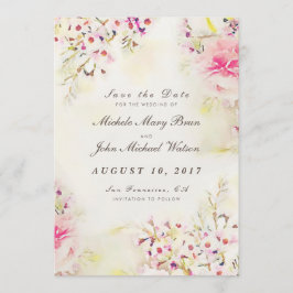 Reserve A Data Floral Vintage Salvar A Placa Plana De Foto De Dat