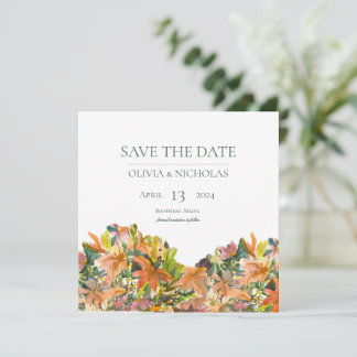 Reserve A Data Floral Watercolor Salvar A Placa Date