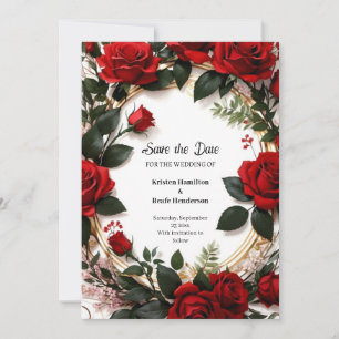 Reserve A Data Floral Wedding Save the Date Card