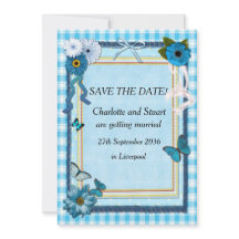 Flores Azuis e Borboletas