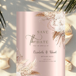 Reserve A Data Flores Chic Boho Rosa Dourado Casamento Salve A Da