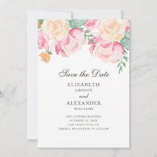 Reserve A Data Flores cor de água rosa e pêssego. Casamento de Fl