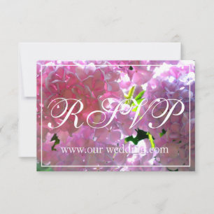Reserve A Data Flores cor-de-rosa Elegante flores hydrangeas RSVP