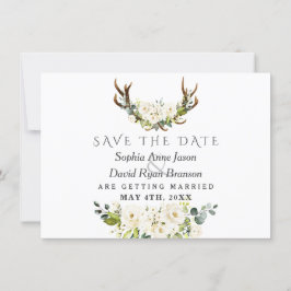 Reserve A Data Flores de Aquarela Branca Charm Desabrocham Casame