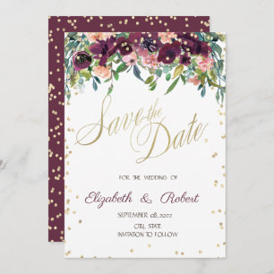 Reserve A Data Flores de Borgonha de Diamantes Dourados Salvem a