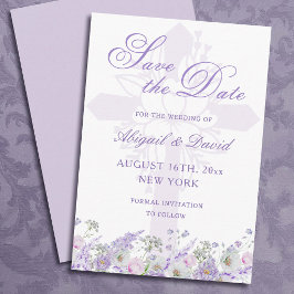Reserve A Data Flores de Lilás Casamento Religioso Save The Date