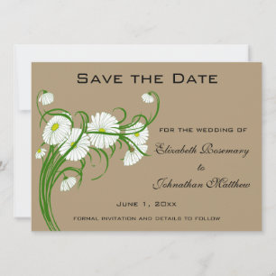 Reserve A Data Flores de margarida Gerber Vintage Casamento Salve