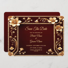 Reserve A Data Flores de Ouro Burgundy Salvem A Data