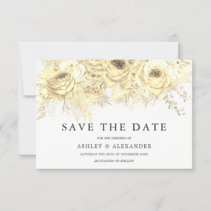 Reserve A Data Flores De Ouro Elegantes Salvem A Data