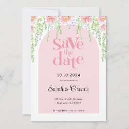 Reserve A Data Flores De Peônias De Blush De Cores De Água Rosa