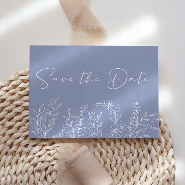 Reserve A Data Flores de Vinca Boho Save The Date (Criador carregado)