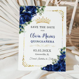 Reserve A Data Flores Reais Elegantes Douradas Quinceañera 16º