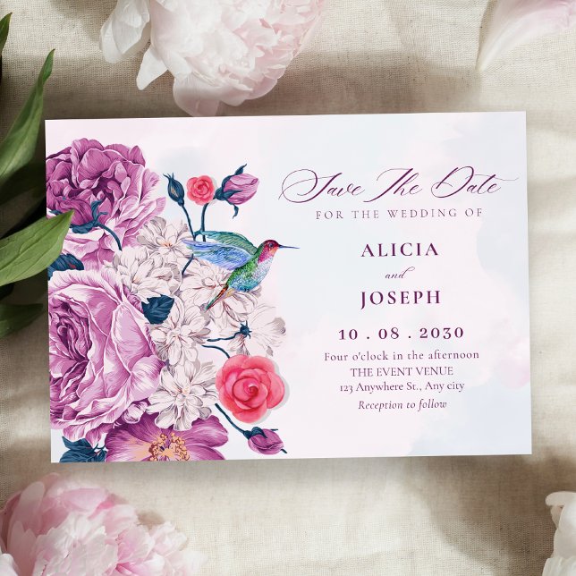 Reserve A Data Flores roxas florescem casamento (Criador carregado)