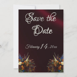 Reserve A Data Flores selvagens, Fita e Foto - Borgonha