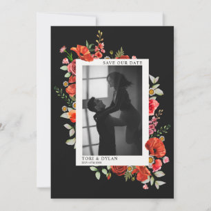 Reserve A Data Flores Selvagens Foto Dark Casamento Salvar Data