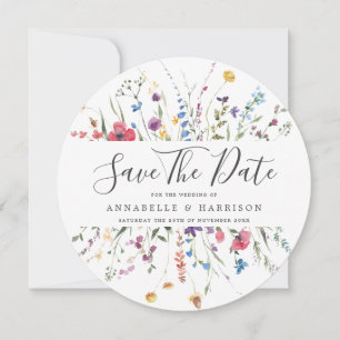 Reserve A Data Flores Silvestres Coloridas Casamento Salvar A Dat