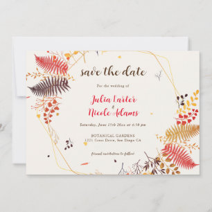 Reserve A Data Flores Silvestres Samambaia Folhagem Casamento