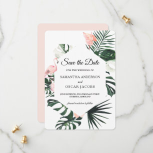 Reserve A Data Flores Tropicais e Bela Flamingo Rosa